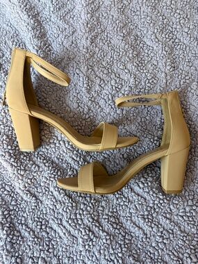 TOP Moda Tan Ankle-Strap Block Heel Sandals